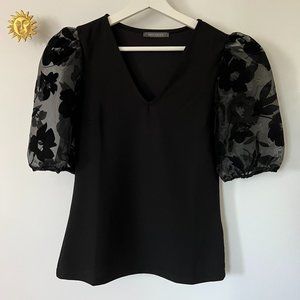 Suzy Elegant Black Organza Top